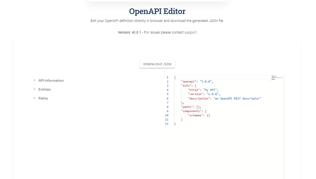 OpenAPI Editor – A Developer IN-Browser tool provided by AppSeed 