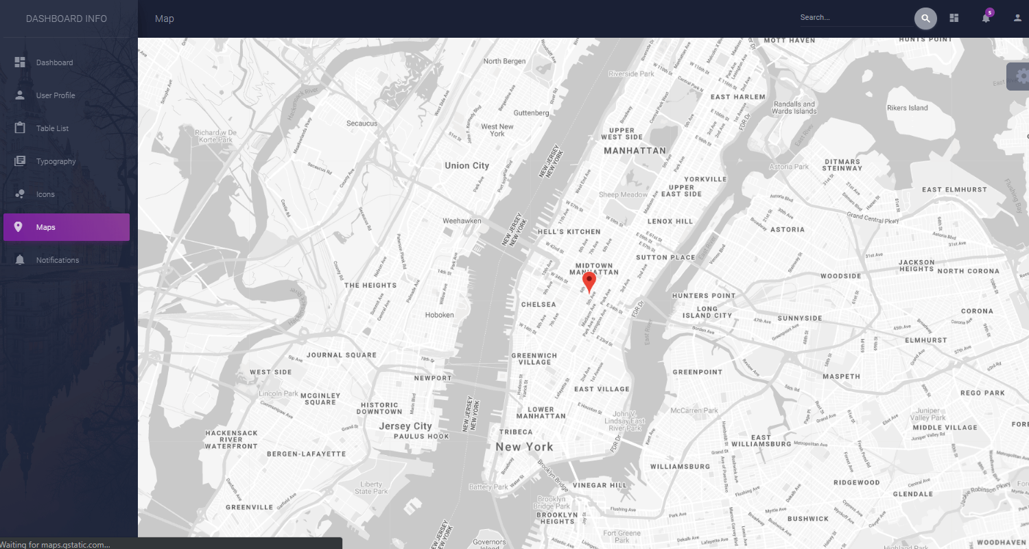 Flask Dashboard Material Dark - App Screen 2