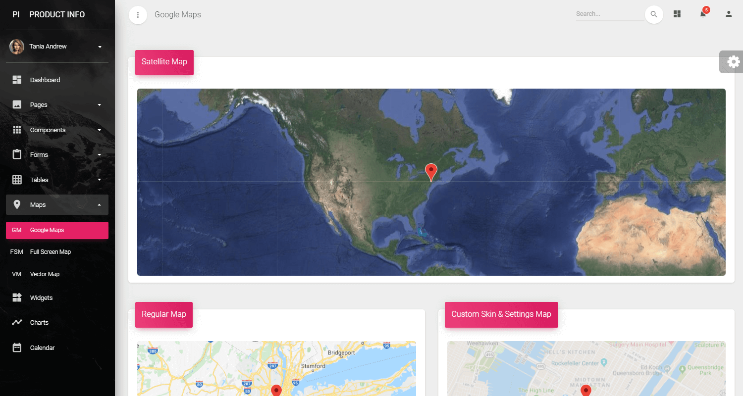 Flask Dashboard Material Pro - App Screen.