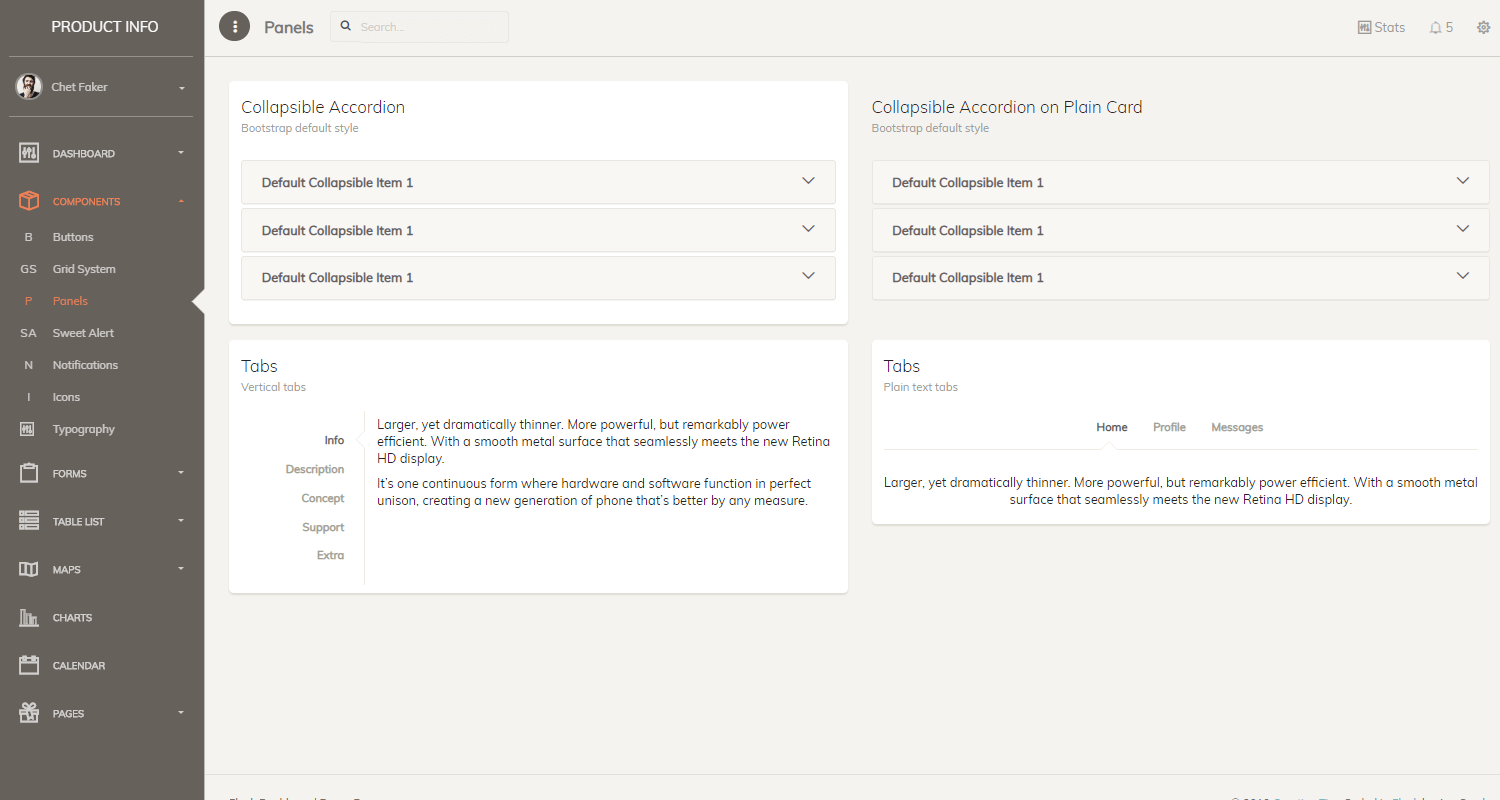 Flask Dashboard Paper Pro - App Screen.