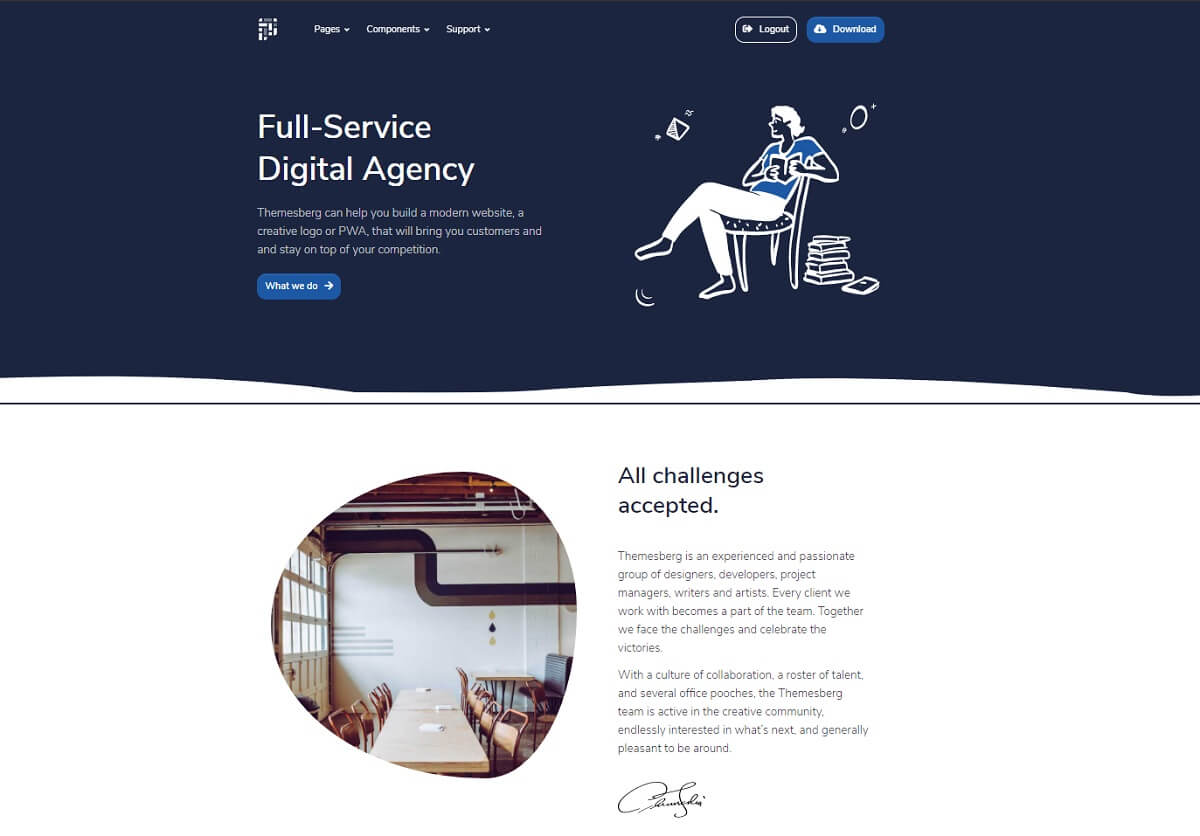 Flask Bootstrap Template - Digital Agency Page.