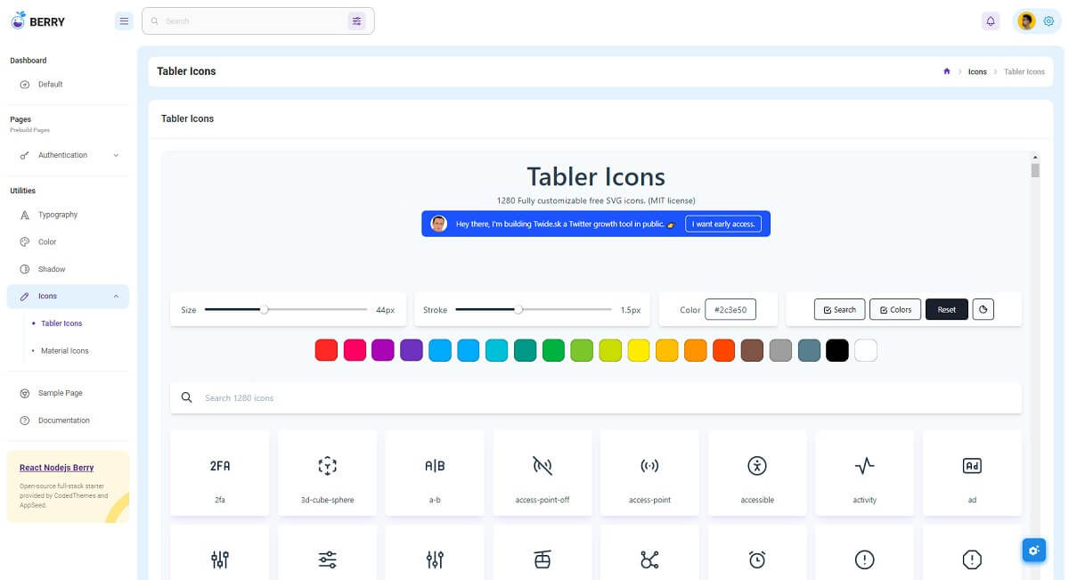 React Node JS - Berry Dashboard (open-source product).