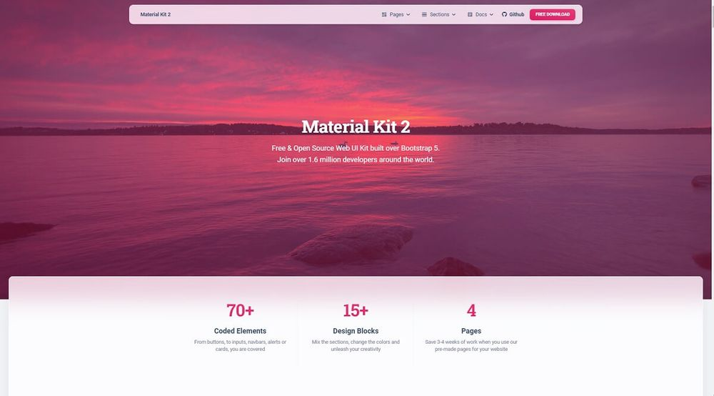 Material Kit 2 - Open-source Bootstrap 5 Design crafted by Creative-Tim.