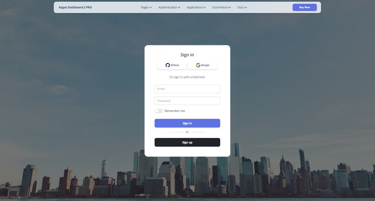 Modern login page crafted by Argon PRO, a modern Bootstrap 5 dashboard template from Creative-Tim.