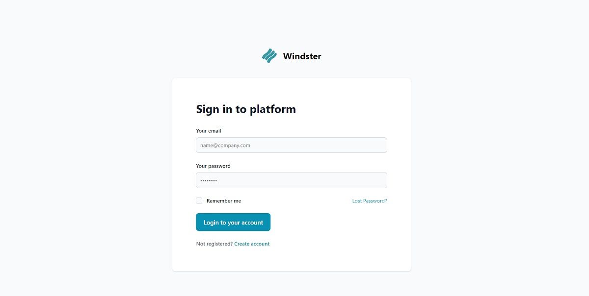 Windster Tailwind CSS Dashboard - Login Page.