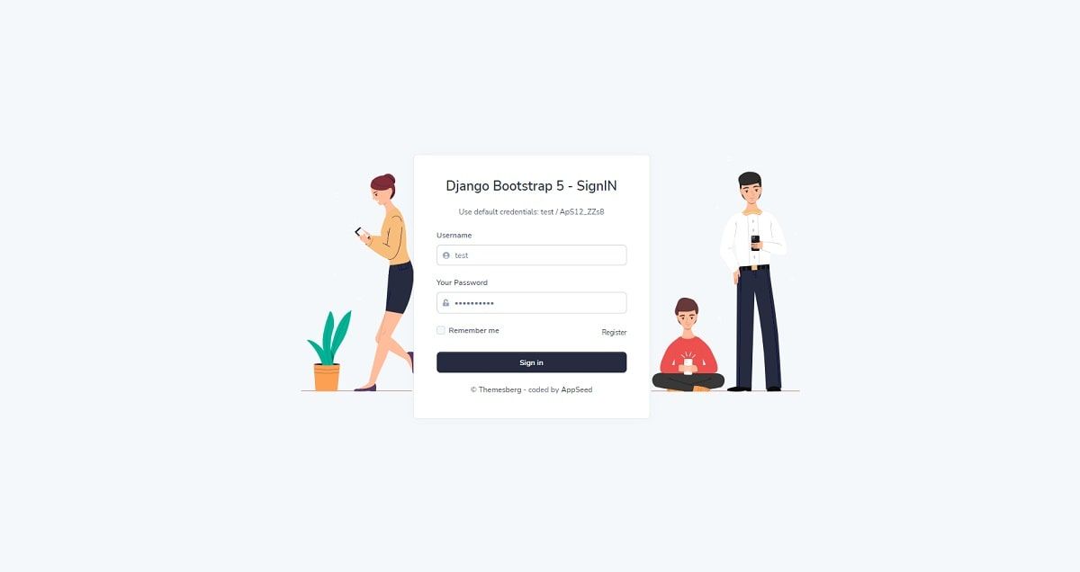 Django Bootstrap 5 - Login Page.
