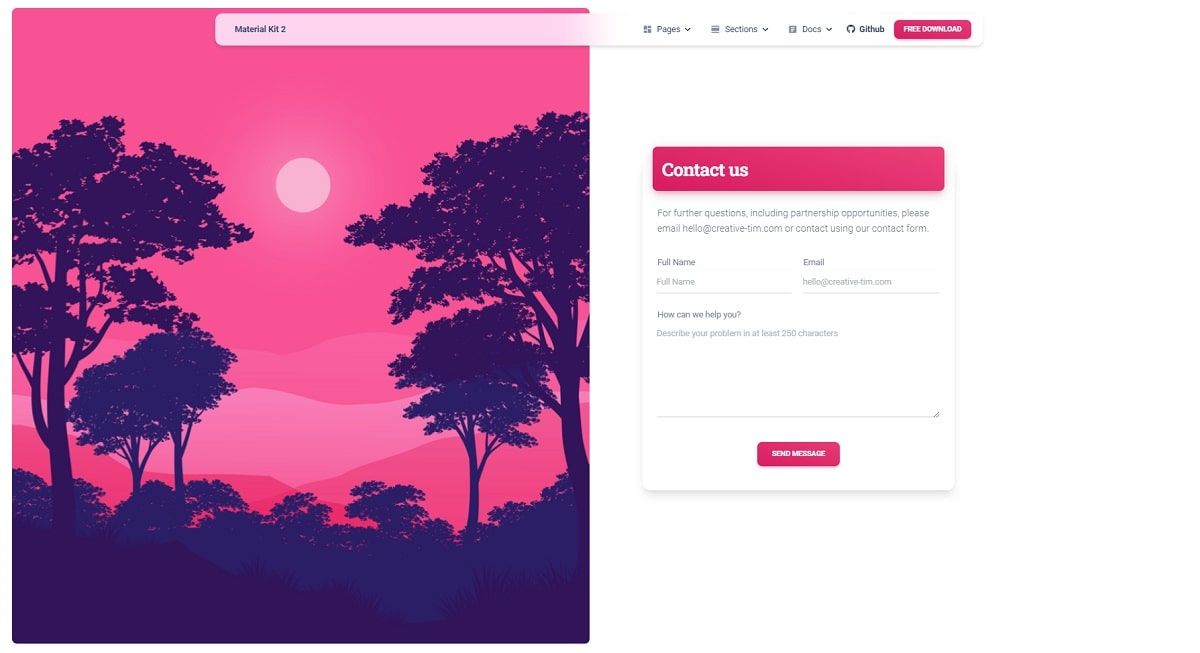 Material Kit 2 Bootstrap 5 - Contact Page.