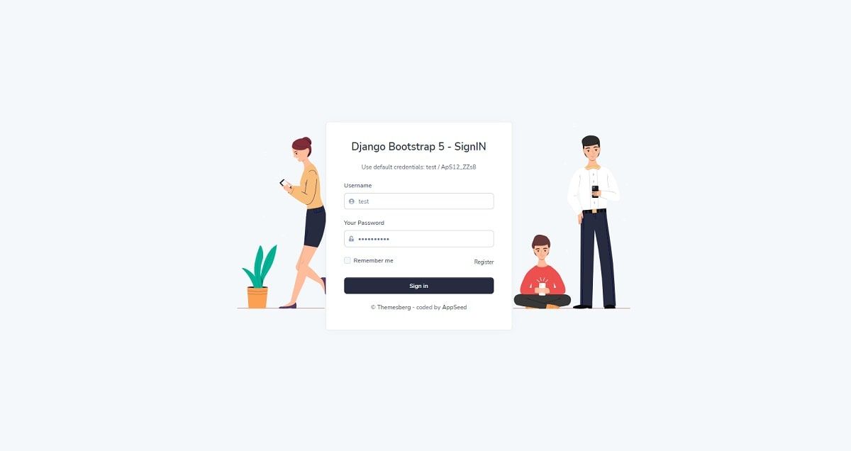 Django Volt - Login Page.