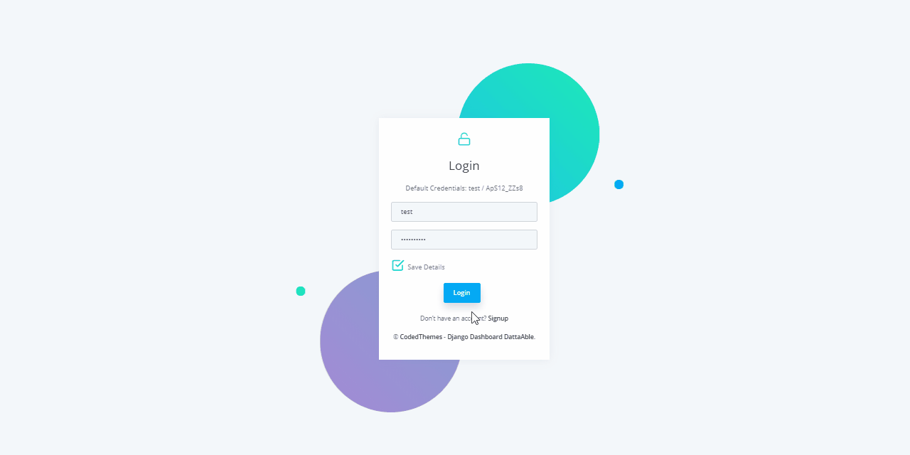Django 4 Datta Able - GIF animated presentation.