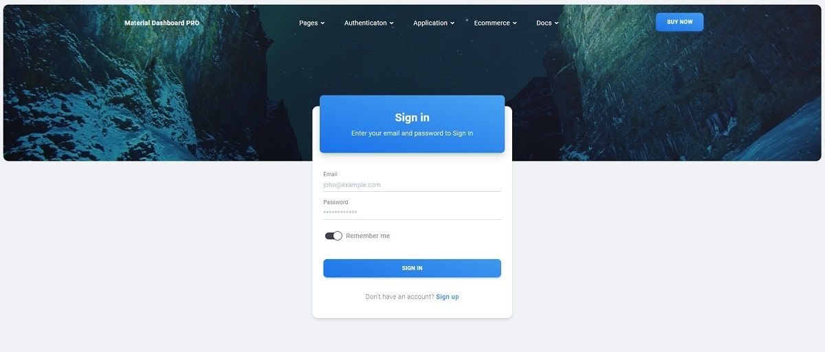 Material Dashboard 2 PRO React - Login Page