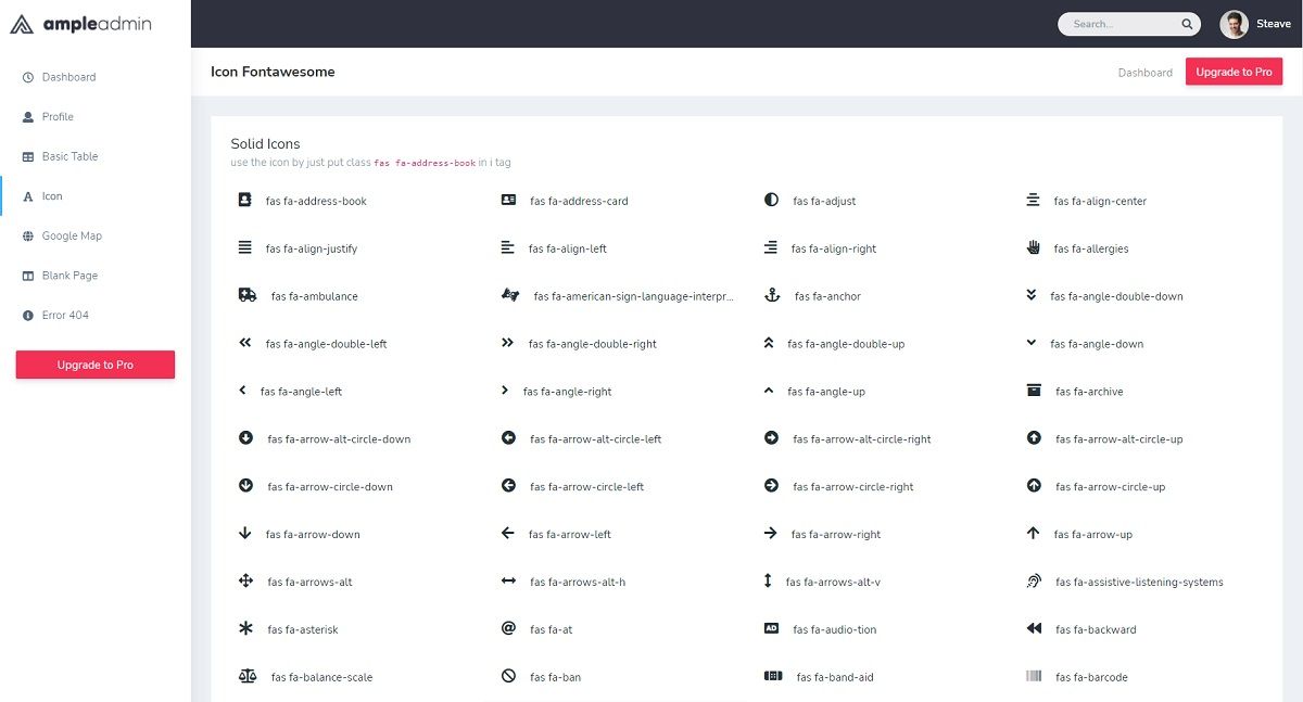 Ample Bootstrap Admin (Open-Source) - UI Icons Page