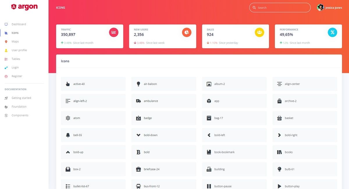 Argon Dashboard Angular - UI Icons