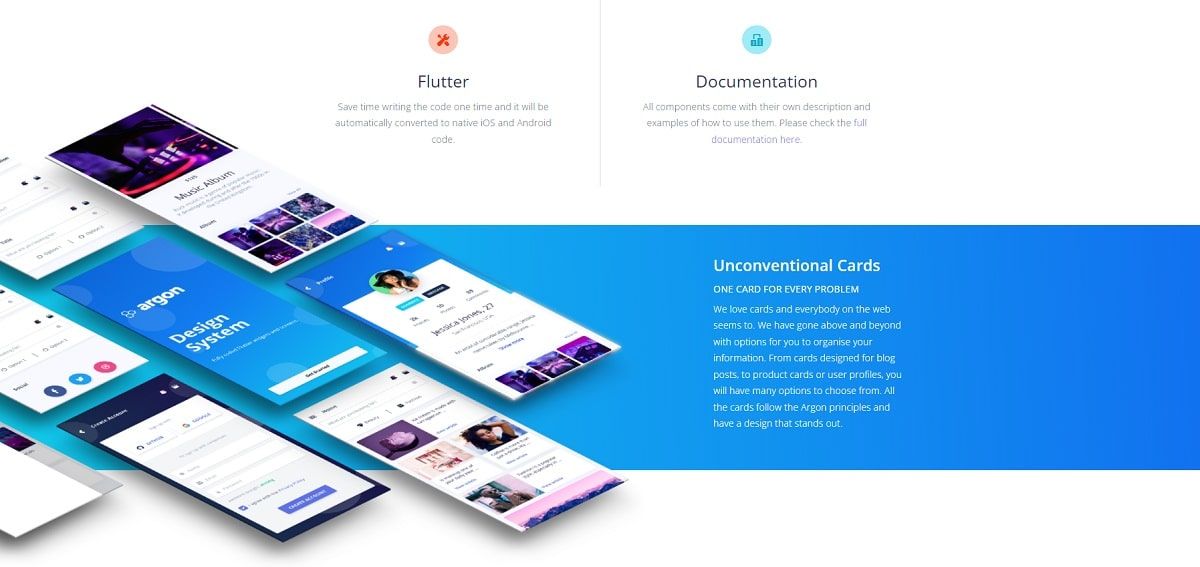 Argon Flutter - UI Cards.
