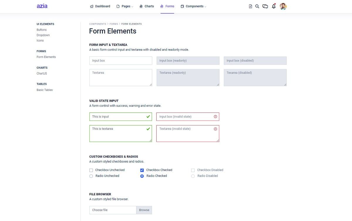 Azia Admin (Open-Source Bootstrap4 Template) - Forms