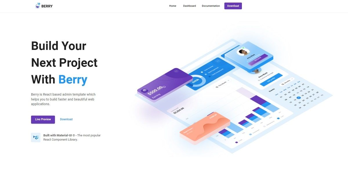 Berry React Dashboard (open-source) - Cover Image