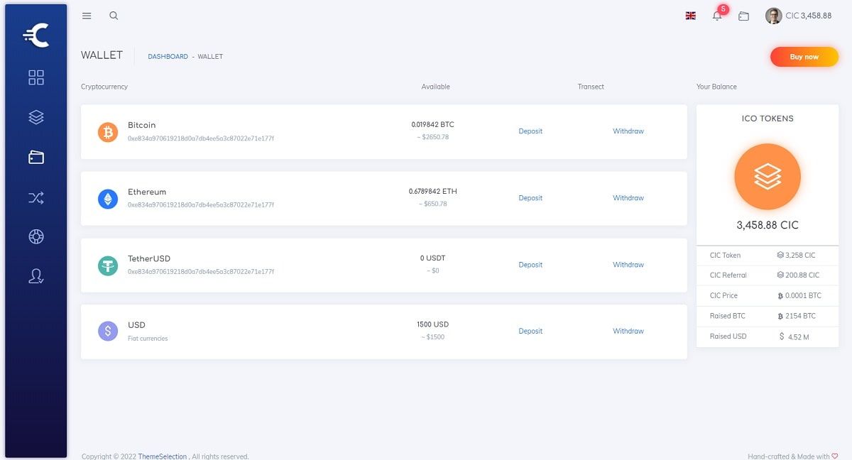 CryptoDash (Open-Source Dashboard) - Wallet Page