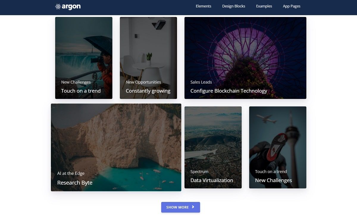 React Argon Design System (Premium Template) - Blog Cards