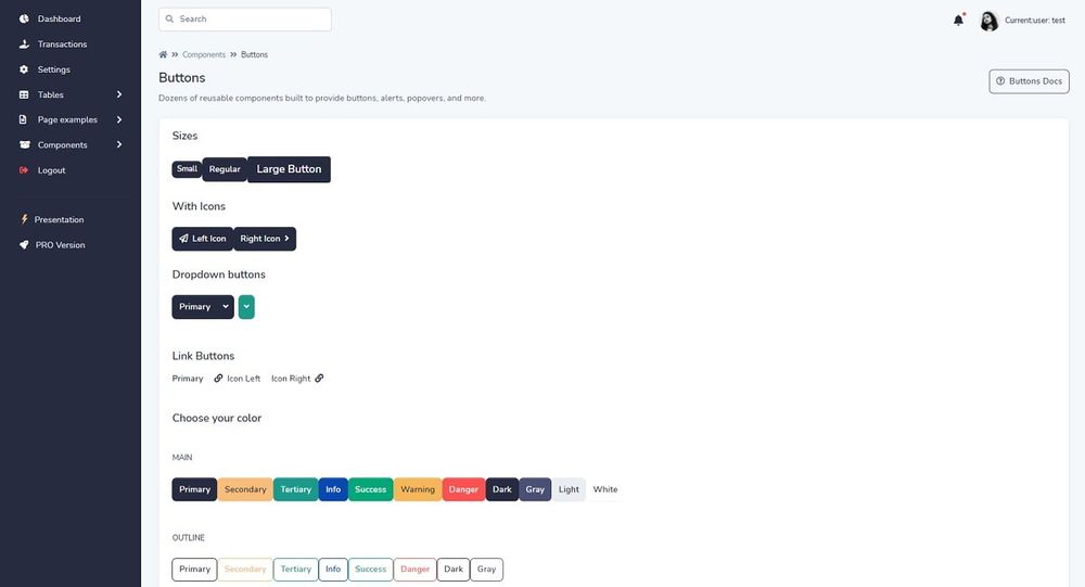 Django Volt Dashboard (Open-Source) - UI Buttons