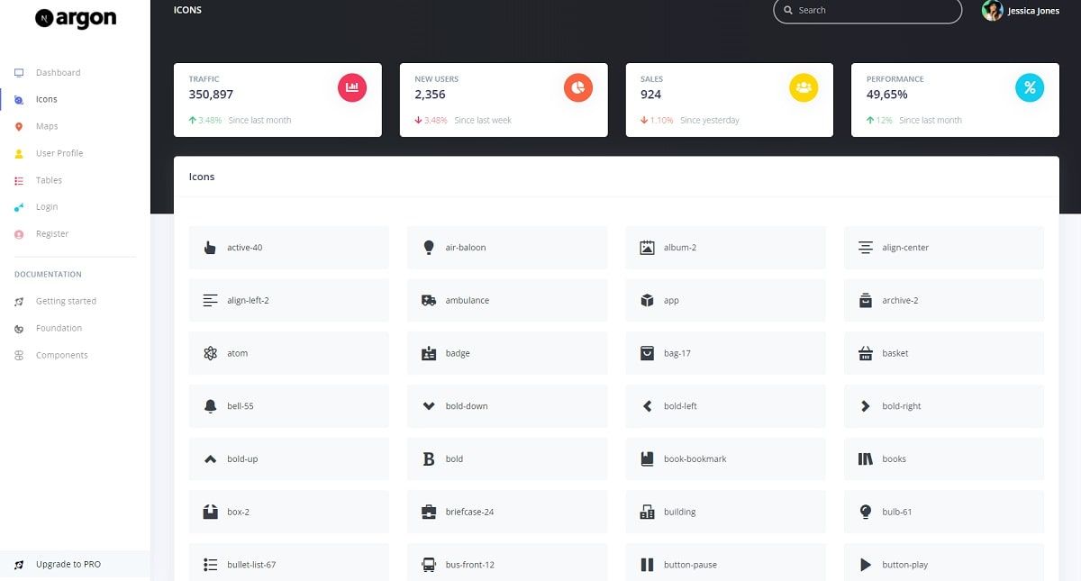 NextJS Argon Dashboard (Open-Source) - UI Icons Page
