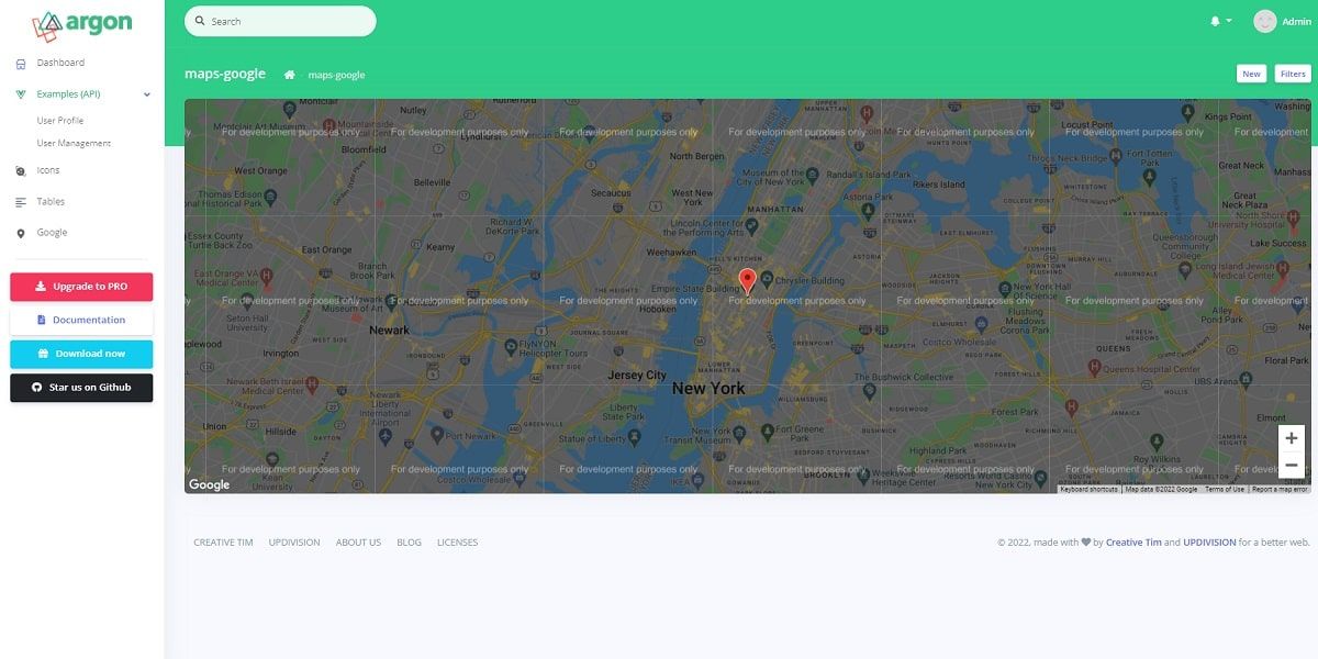 Nuxt Laravel Argon (Open-Source) - Maps Page