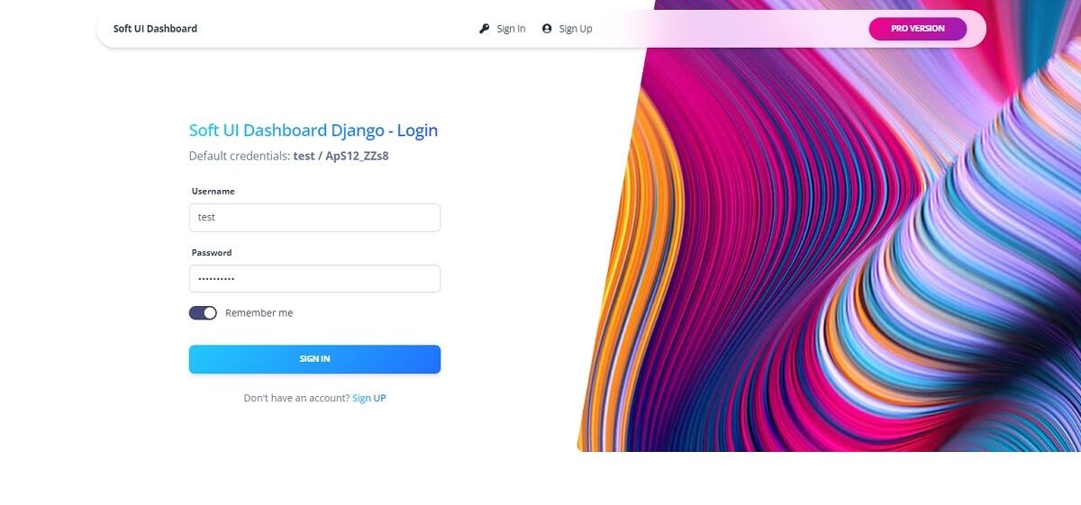 Soft UI Dashboard Django (Open-Source) - Login Page.
