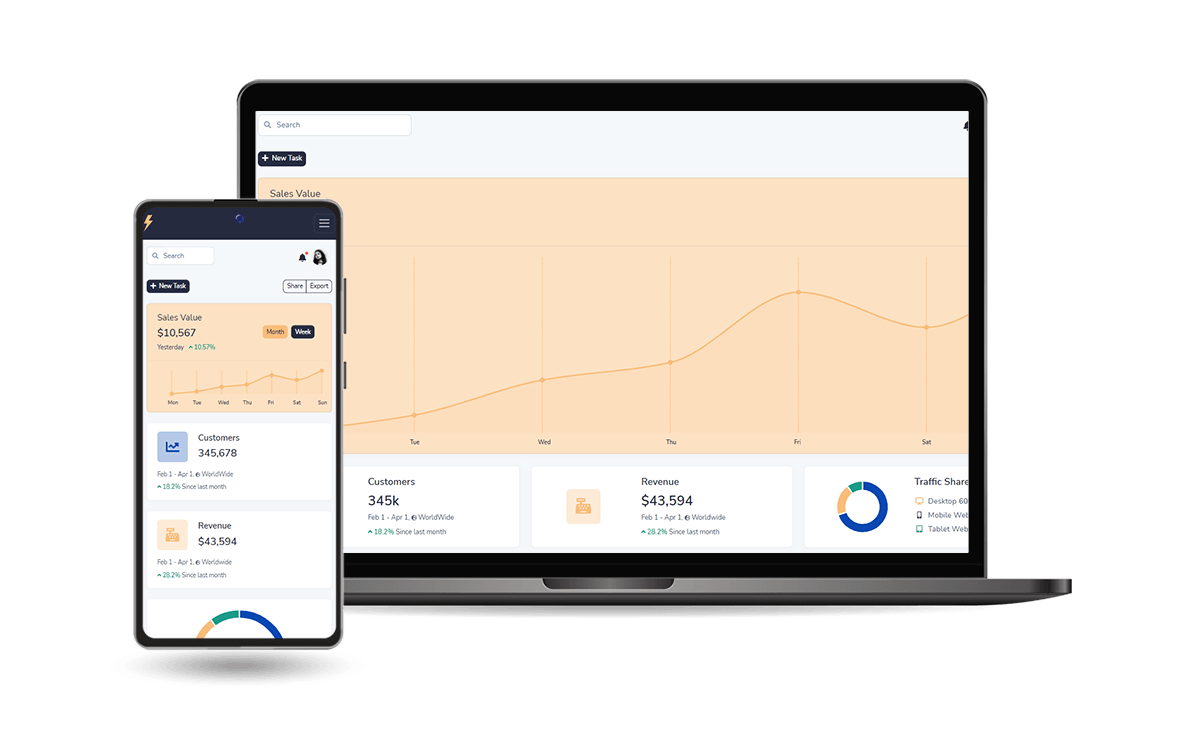 Django Volt Dashboard (Open-Source) - Mobile View