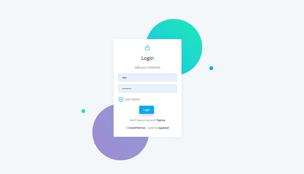 Django Datta Able (Open-Source) - Login Page