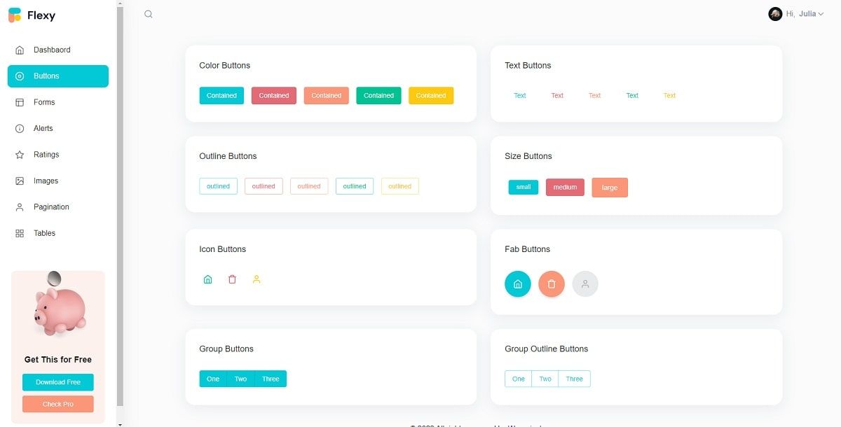 Flexy Nextjs (Free Template) - UI Buttons