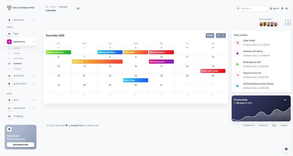 Soft UI Dashboard PRO (Premium Bootstrap 5) - Calendar Page
