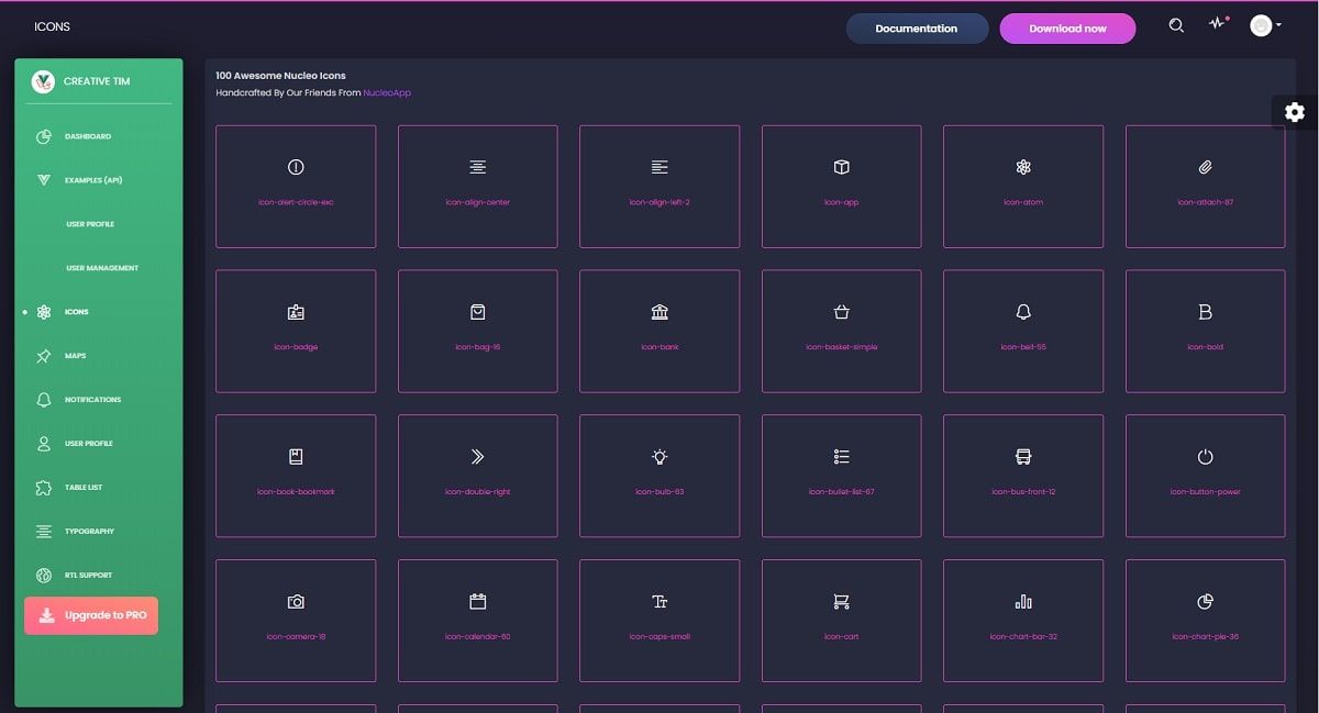 Vue Laravel Black Dashboard (Open-Source) - UI Icons Page