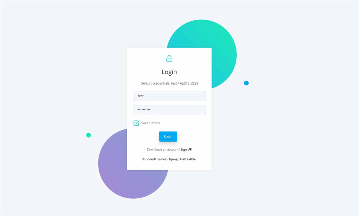 Django Datta Able - Login page