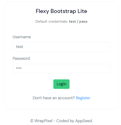 Flexy Admin Lite - Flask Version (Login page).