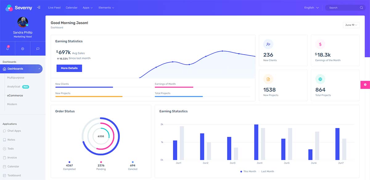 Severny Bootstrap PRO - Premium Dashboard Template