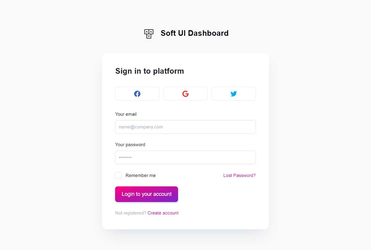 Soft UI Flowbite PRO - Sign IN page (built with Tailwind)