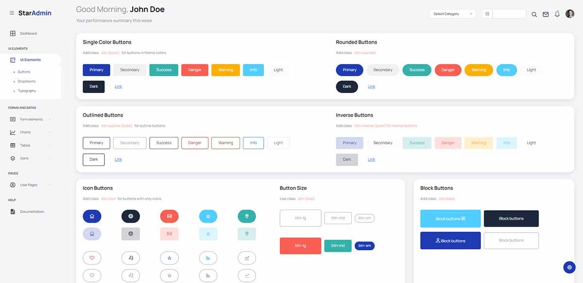 Star Admin (open-source) - UI kit