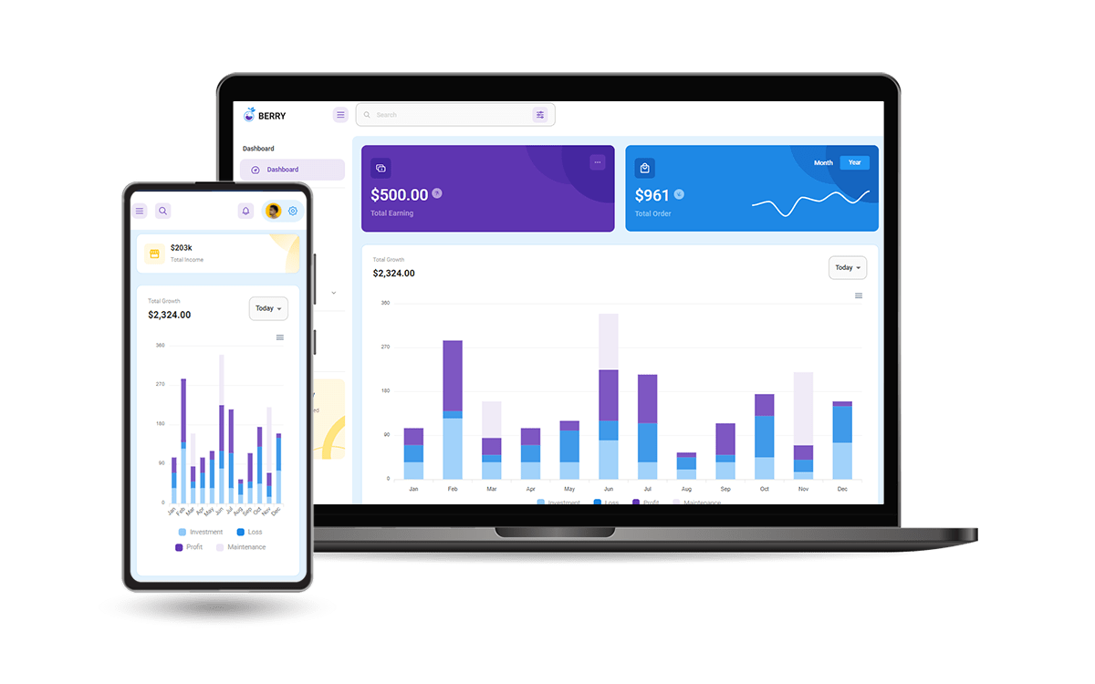 Open-Source React Dashboard - Berry Dashboard (full-stack starter)