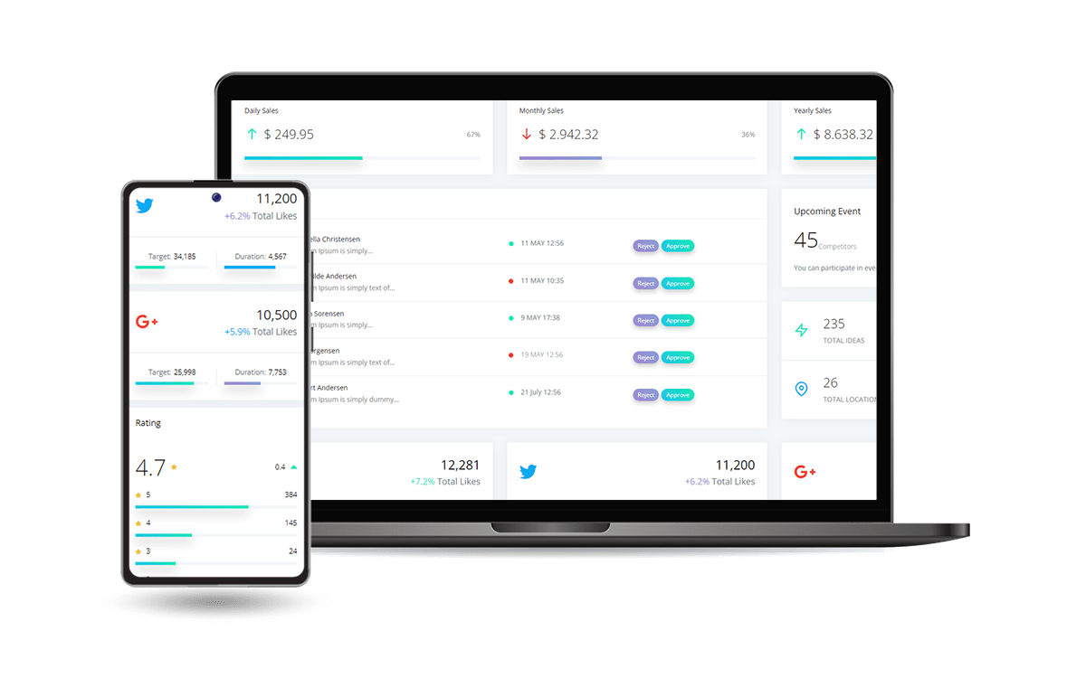 Open-Source React Dashboard - Datta Able (full-stack starter)