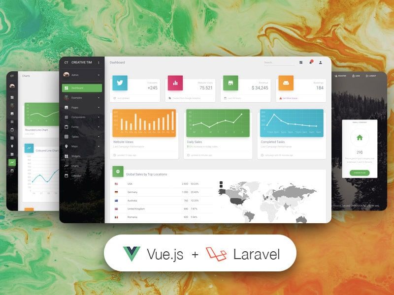 Vue Material Laravel Dashboard - PRO Version