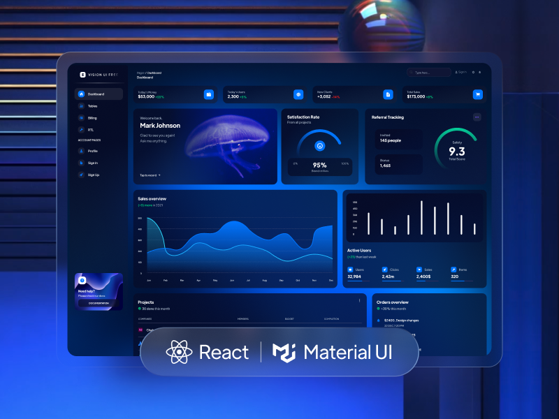 Vision - Open-Source React MUI Template