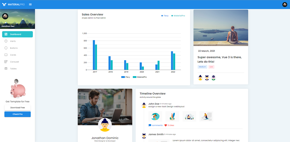 Free NuxtJS Template - Material Lite