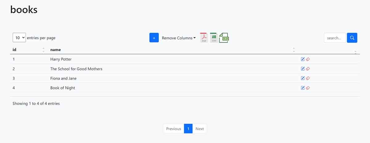 Django Dynamic Data Tables - View Component