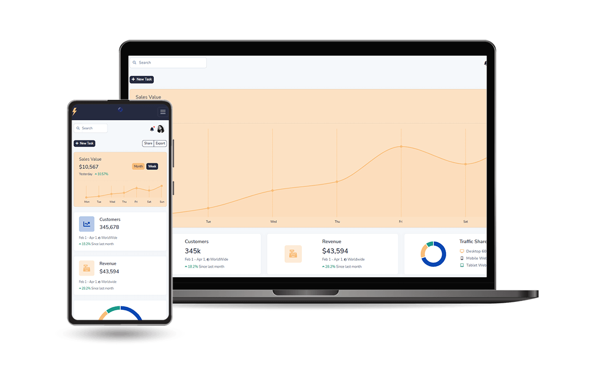 Django Volt Dashboard - Mobile View (Free Starter)