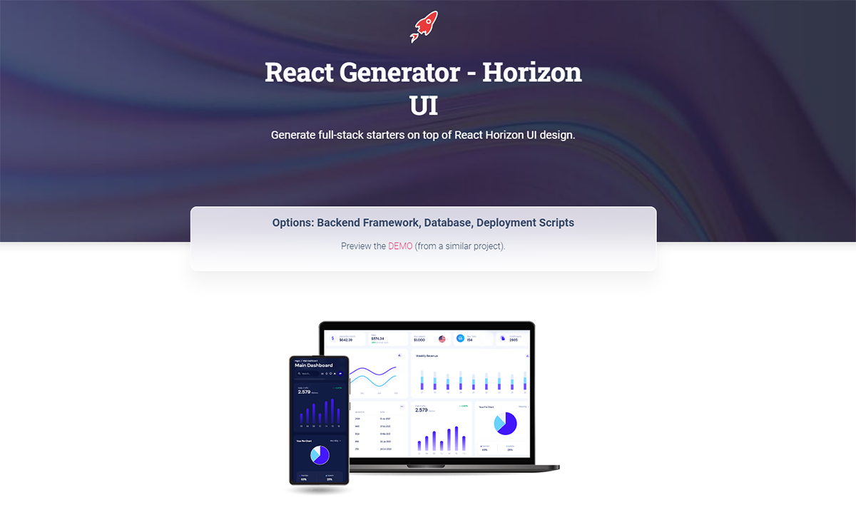 React App Generator - Horizon UI