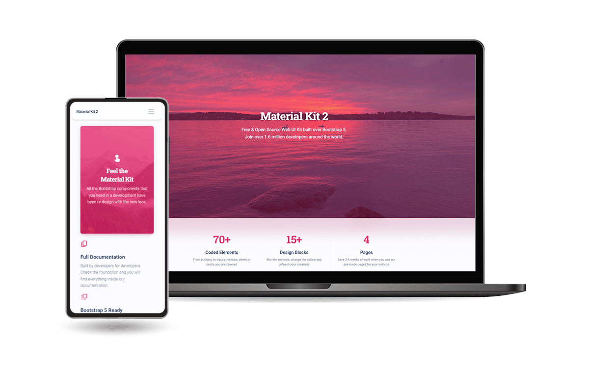 Material Bootstrap 5 - Pixel-Perfect UI Kit crafted by Creative-Tim