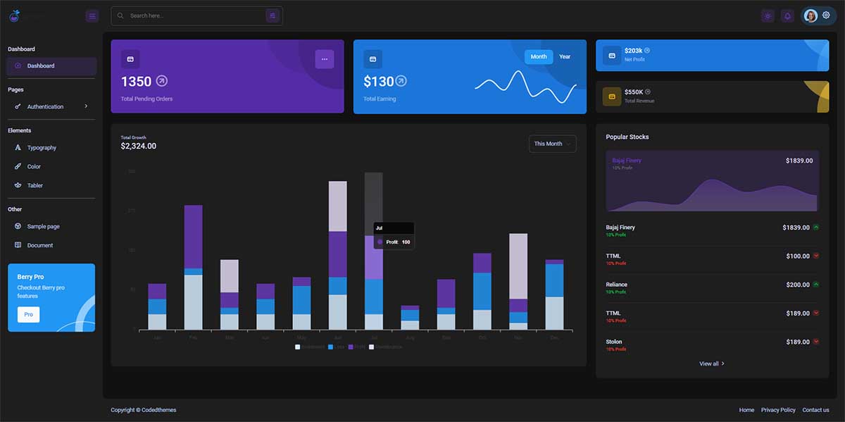 Flask Berry - Open-Source Dashboard crafted by AppSeed & CodedThemes