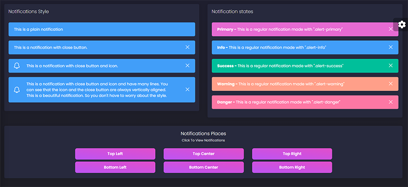 Django Black Dashboard - UI Alerts Page (crafted by AppSeed)