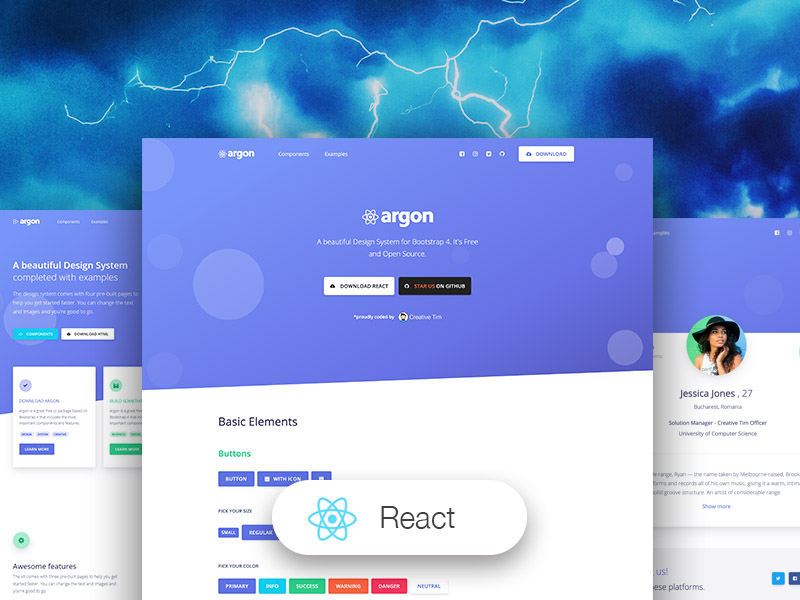 Argon Design - Open-Source React Theme 