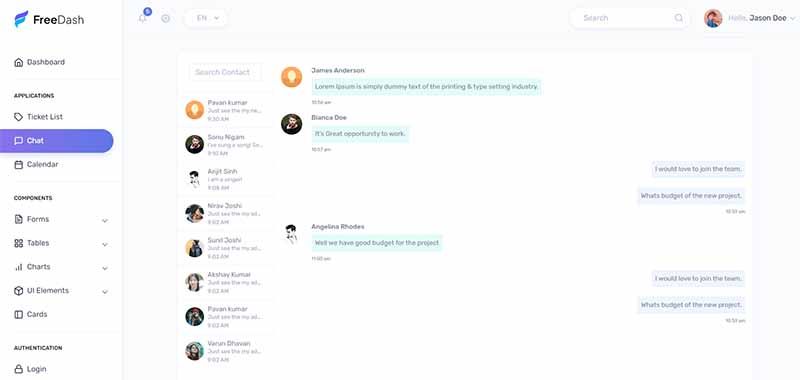 FreeDash - Bootstrap 5 Template (Chat App Page)