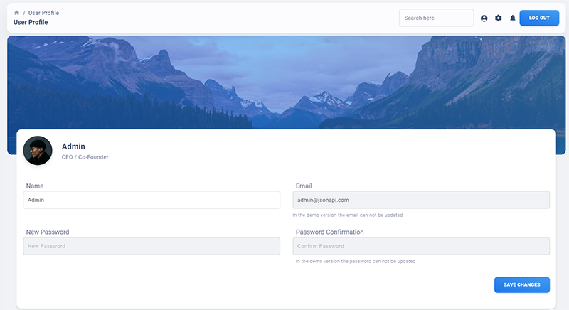 Laravel & React - User Profile Page, crafted by Creative-Tim