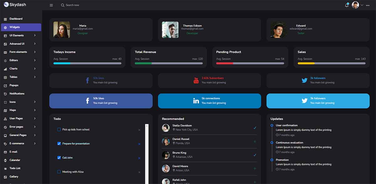 Skydash premium bootstrap 5 template